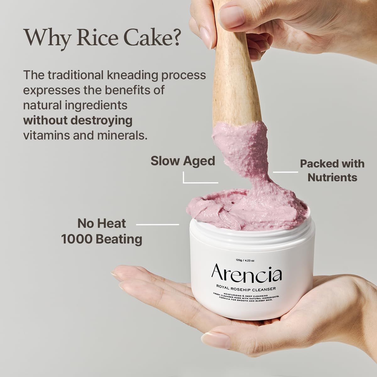 Arencia  Limpiador Facial y Exfoliante Rosa Mochi