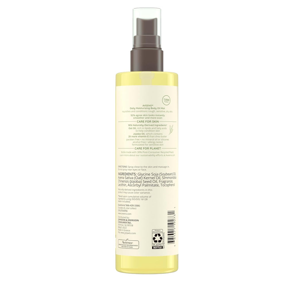 Aveeno Oil Mist Aceite De Avena Y Jojoba - Piel Seca 200ml