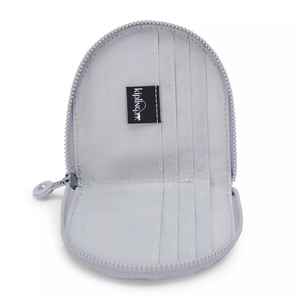 Kipling tarjetero lila metalizado