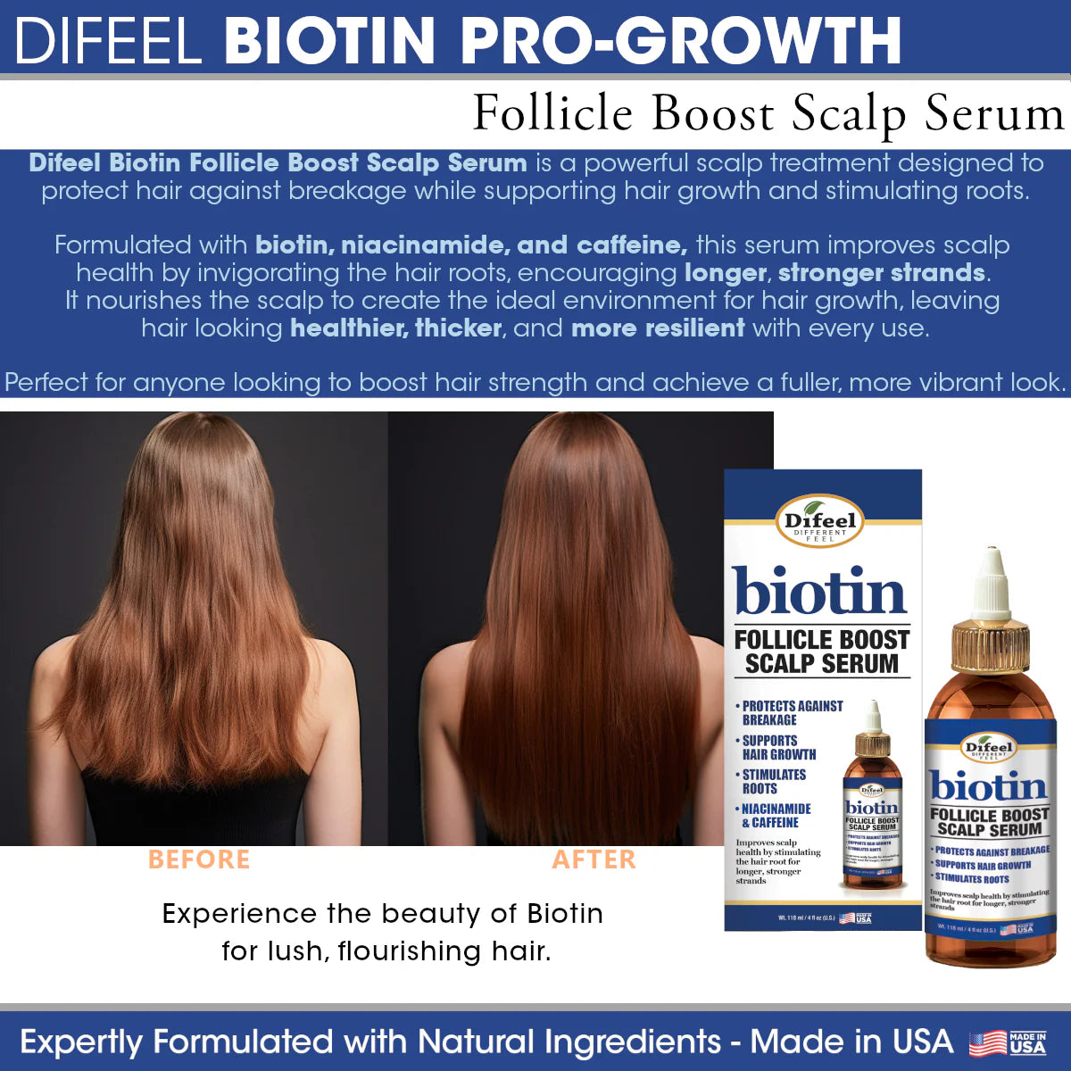 Suero capilar Difeel Biotin Follicle Boost
