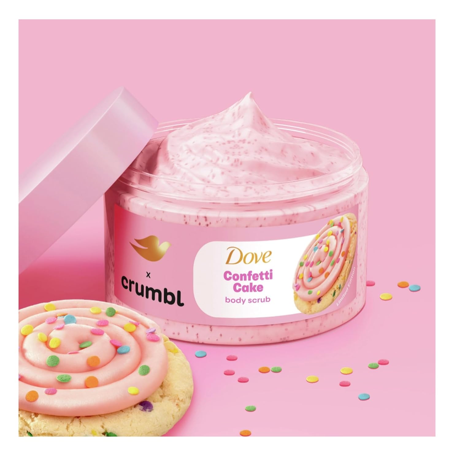 Exfoliante corporal Dove Crumbl Confetti Cake