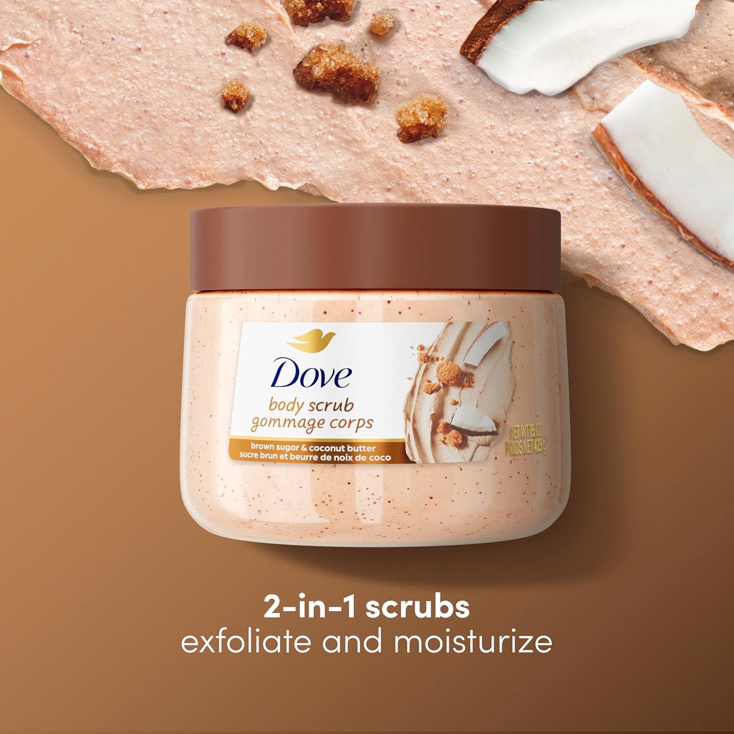 Dove Exfoliante corporal azúcar morena y mantequilla de coco