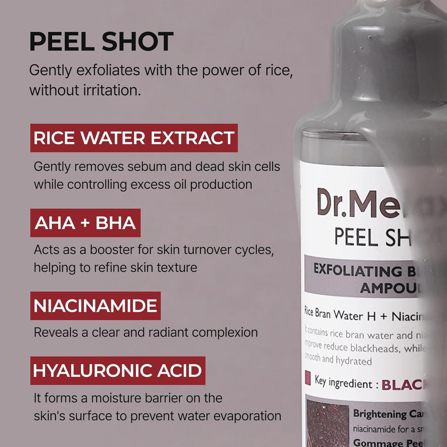 Dr.Melaxin Peel Shot Glow Ampolla Exfoliante de Arroz 80ml