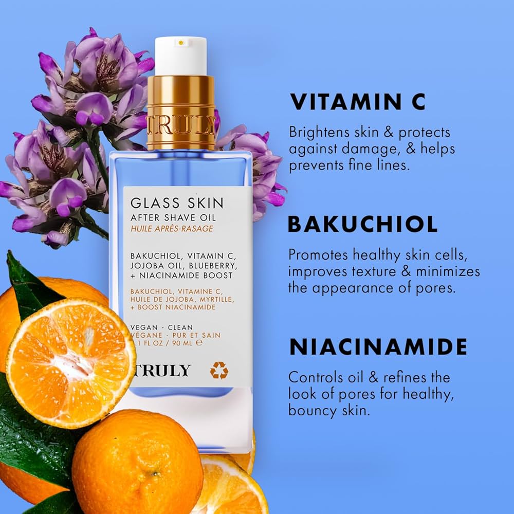 Truly Glass Skin aceite aclarador post afeitado