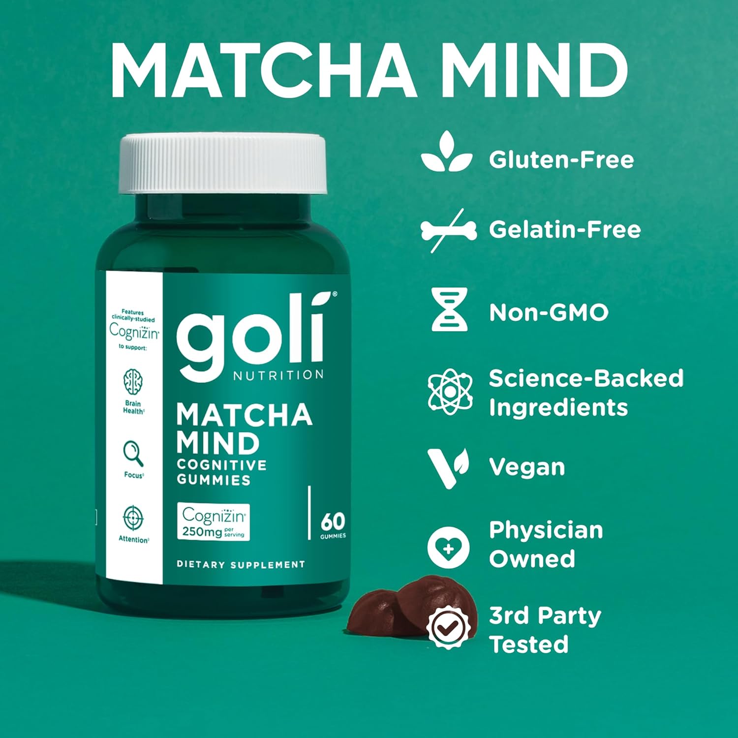 Goli Gomitas Matcha Mind Cognizin 250mg