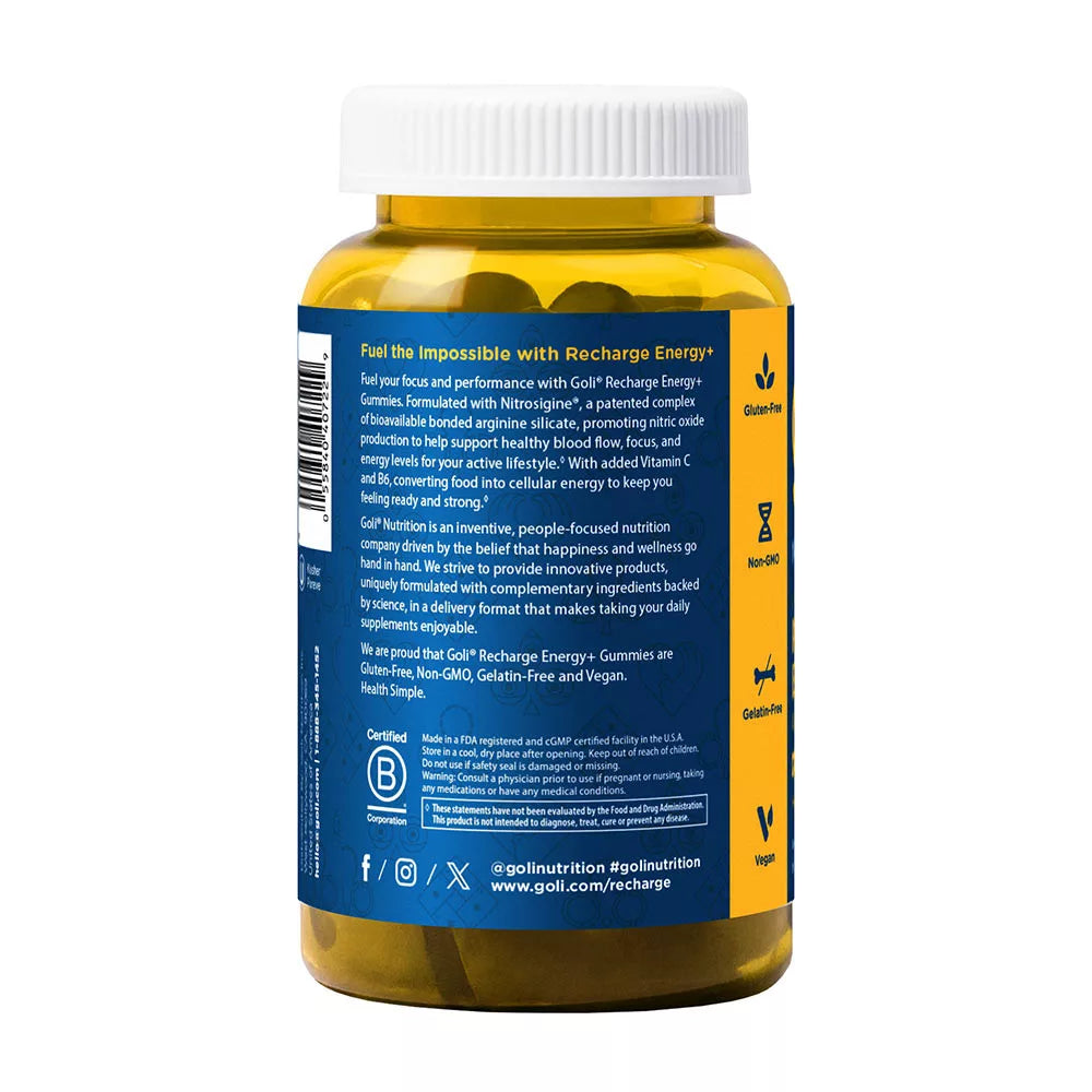 Suplemento Goli Recharge Energy+ 60 gummies