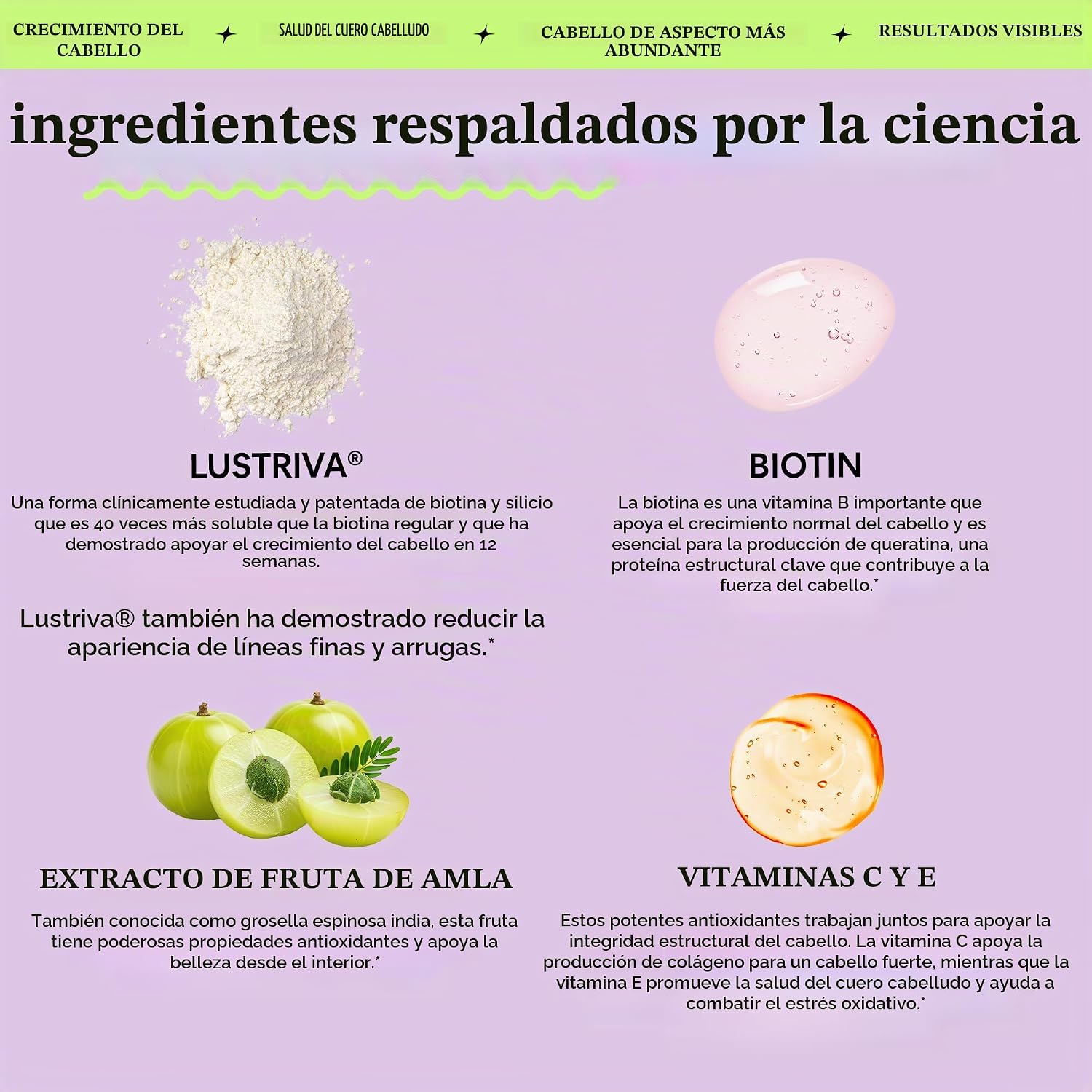 Lemme Suplemento Lustriva y biotina para el cabello