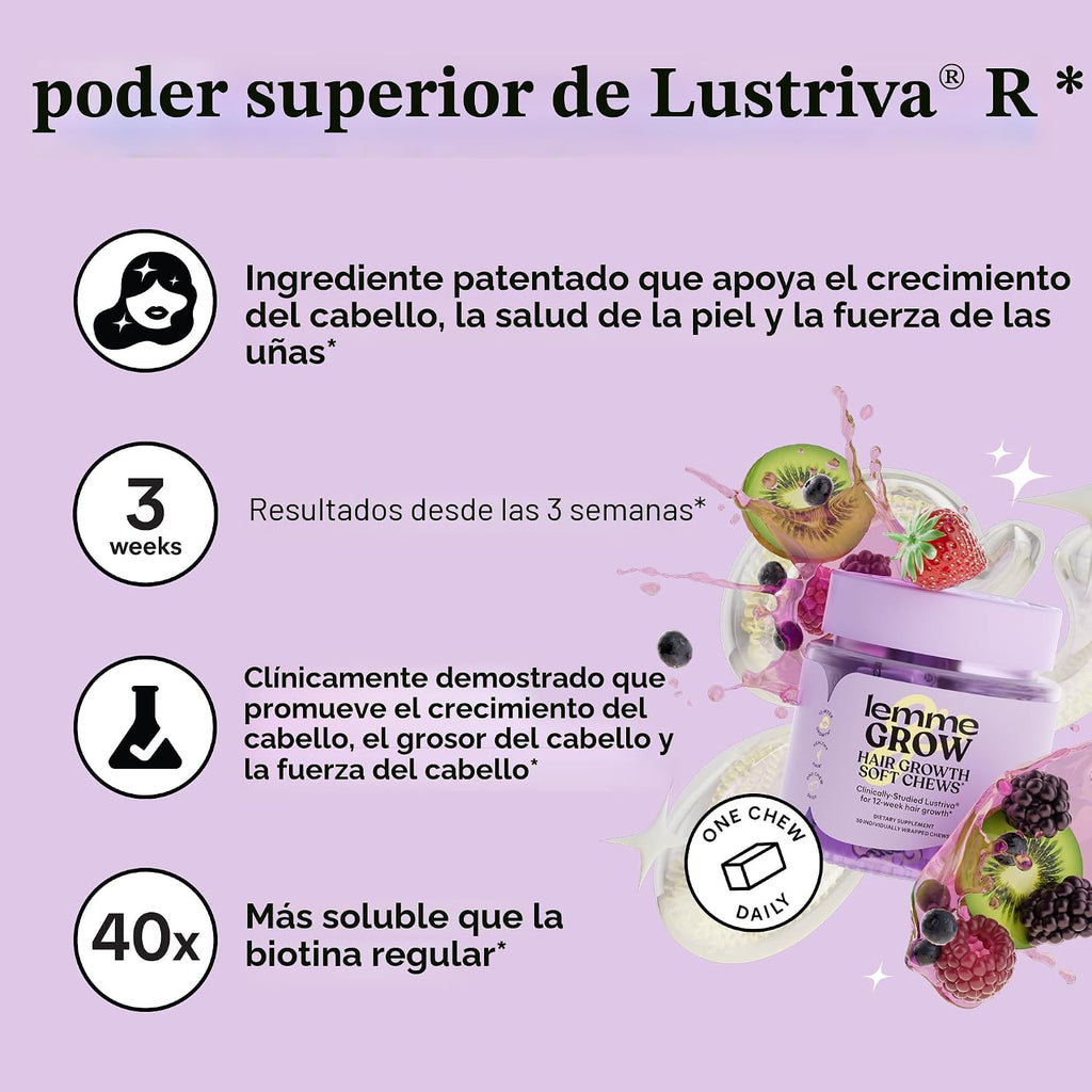 Lemme Suplemento Lustriva y biotina para el cabello