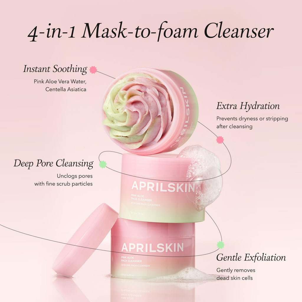 APRILSKIN Limpiador facial de aloe rosa 120gr
