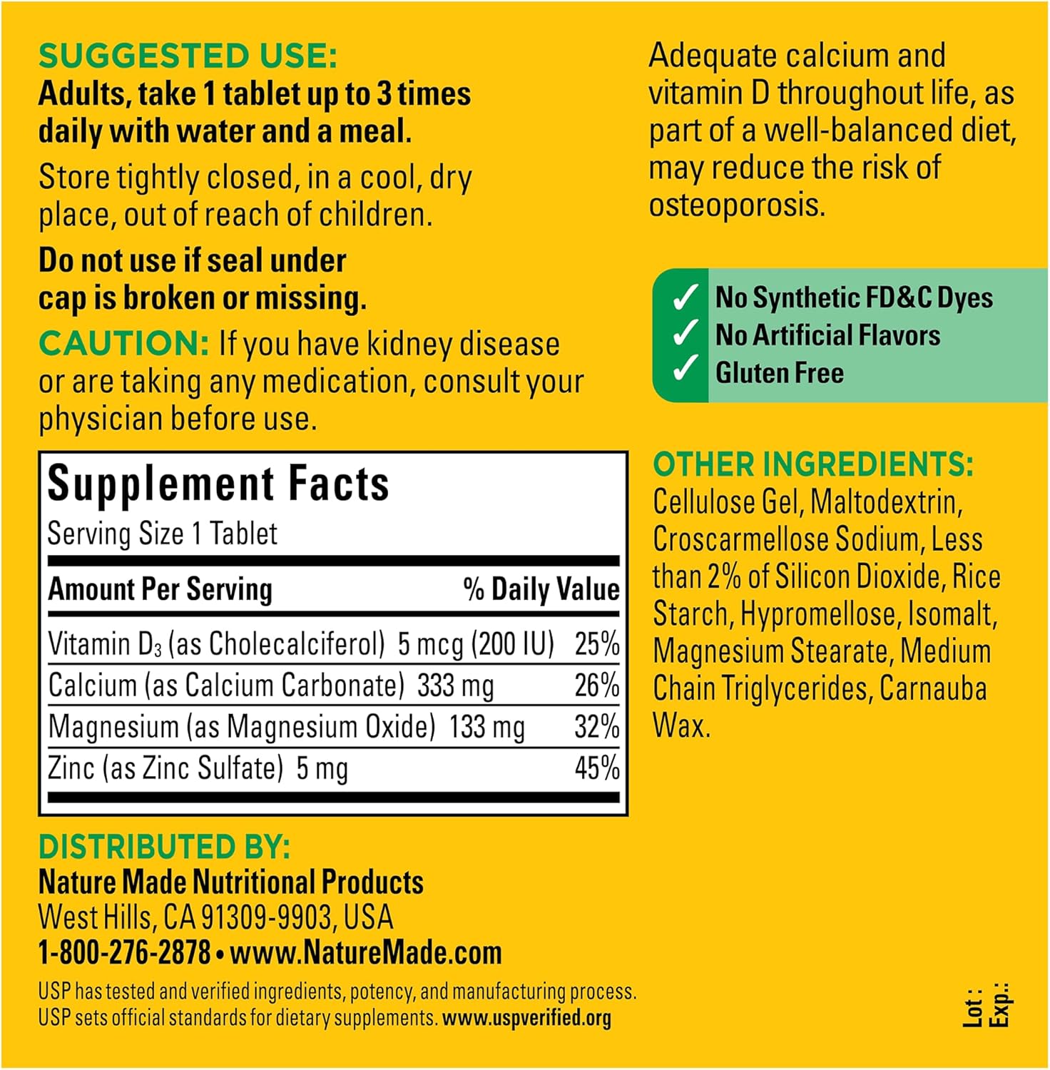 Nature Made Calcium Magnesium 300 tabletas