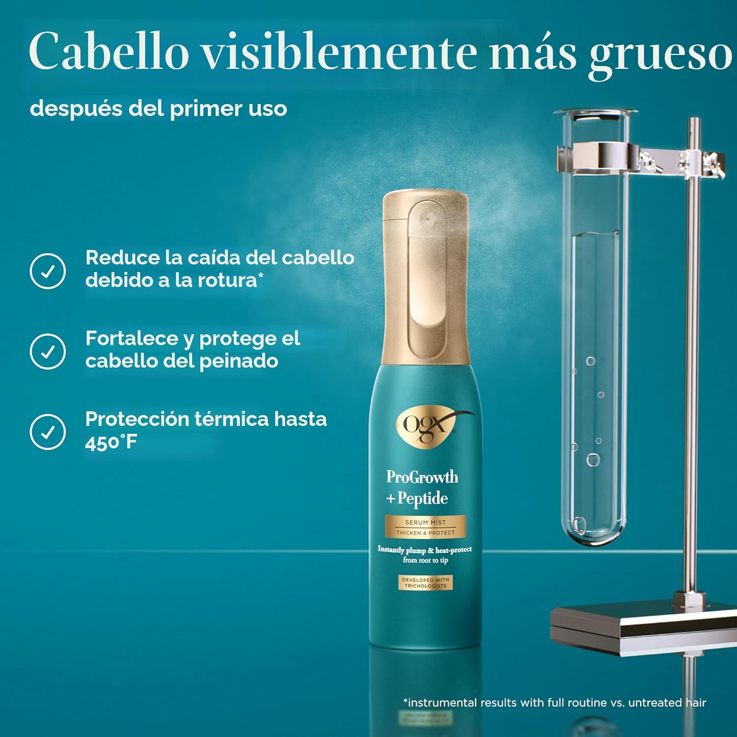 OGX ProGrowth + Peptide Serum protector de calor