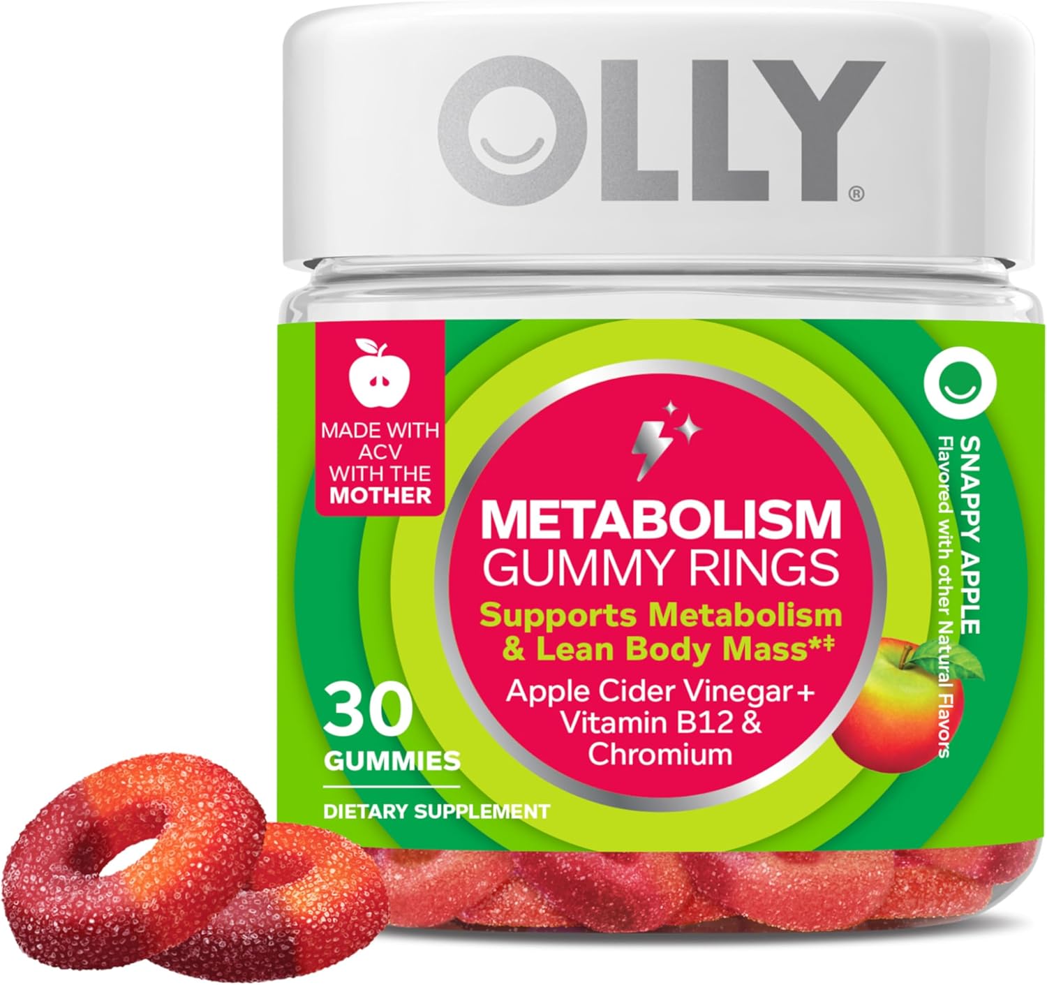 OLLY Gomas Soporte metabólico 30 Gummy Rings