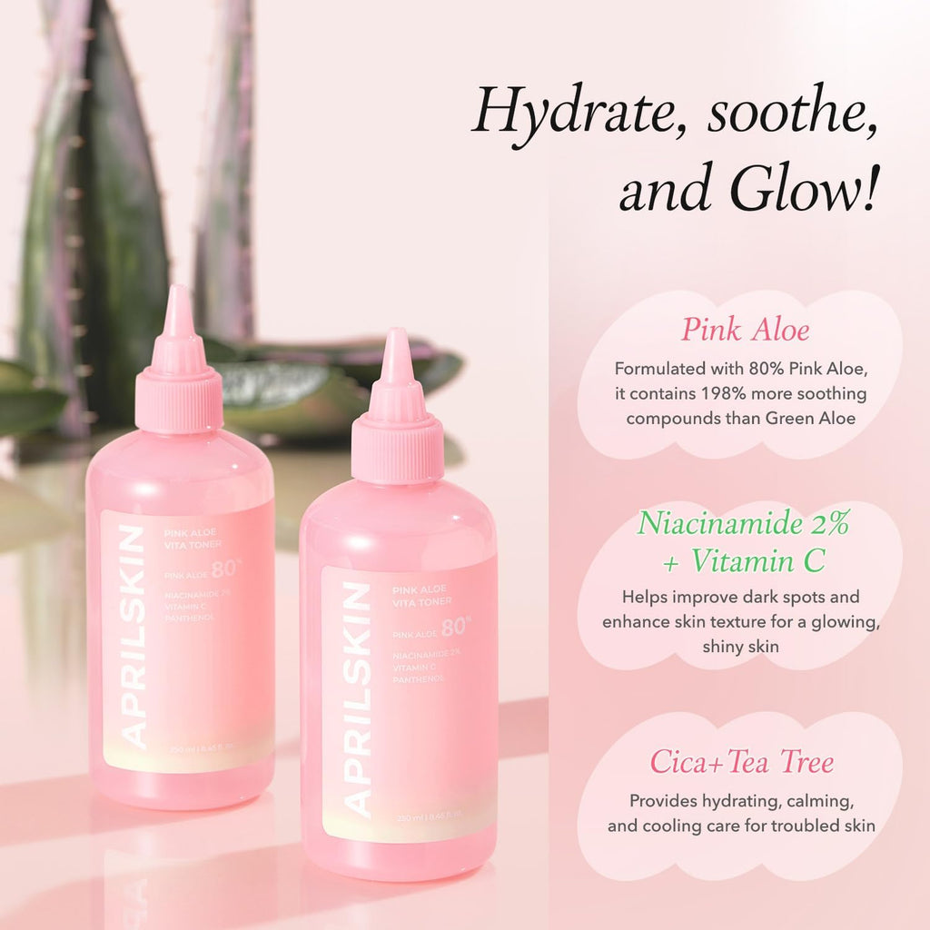 APRILSKIN Tónico rosa de aloe vita hidratante
