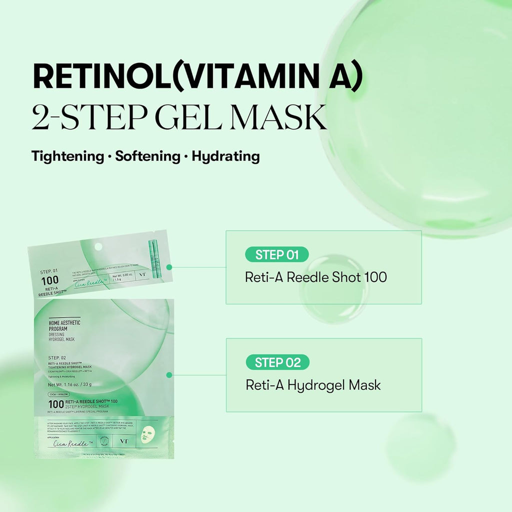 Vt Cosmetics Reti-a Reedle Shot 100 Máscara De Hidrogel 2 Pasos
