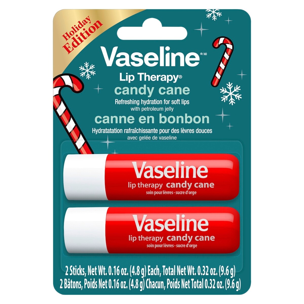 Vaseline Lip Therapy Candy cane pack