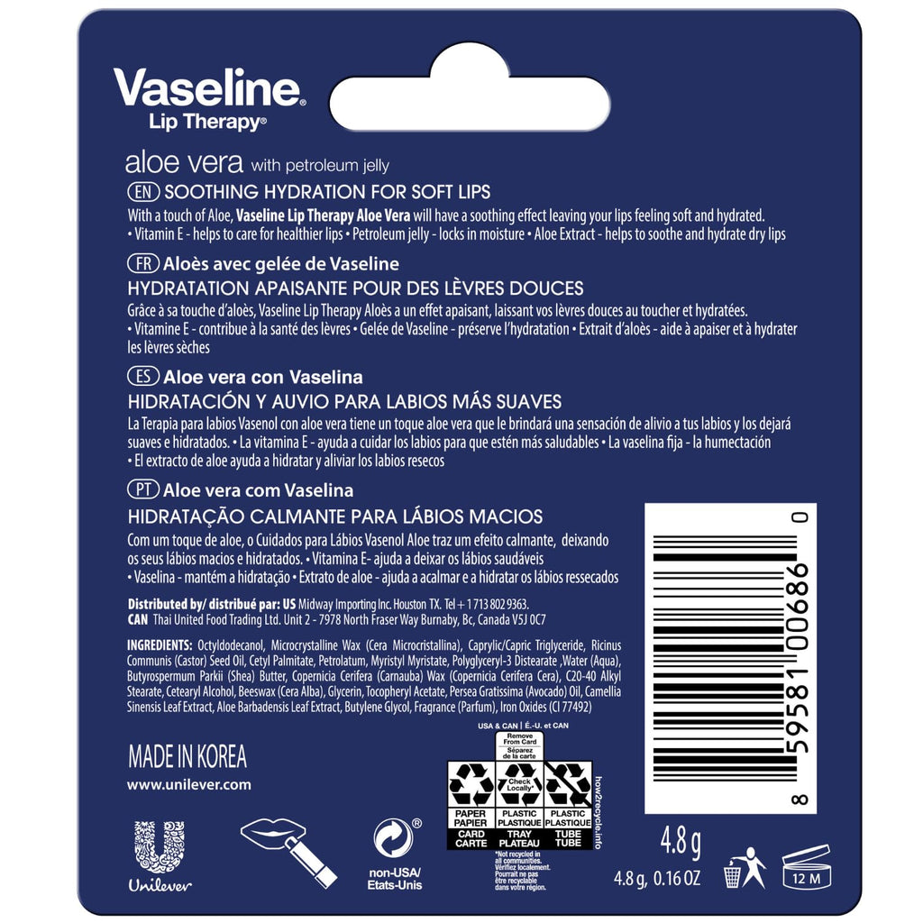 Stick Vaseline Lip Therapy Aloe Vera