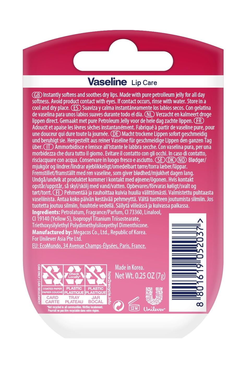 Vaseline Lip Therapy Rosy Lips 7gr