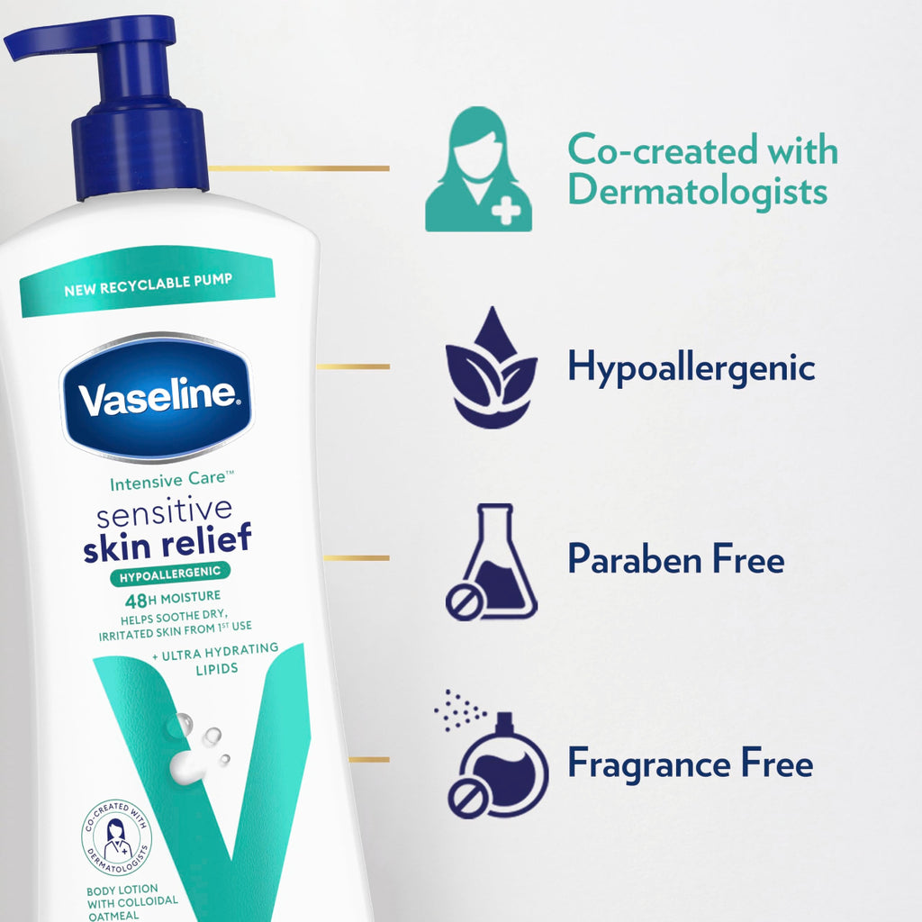Loción corporal Vaseline Intensive Care piel sensible