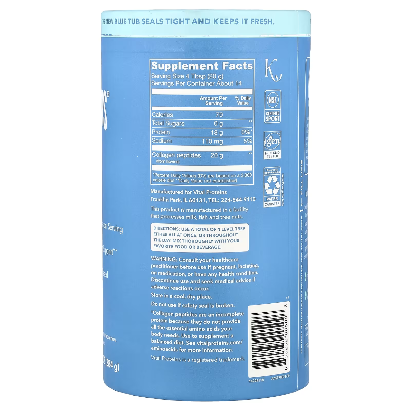 Vital Proteins Colágeno peptides 10oz