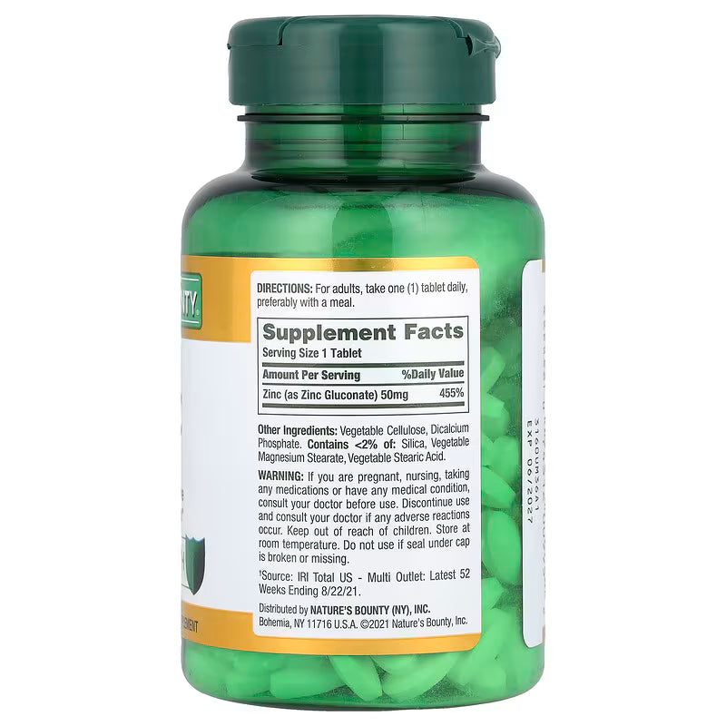 Suplemento Zinc 50mg Nature´s Bounty