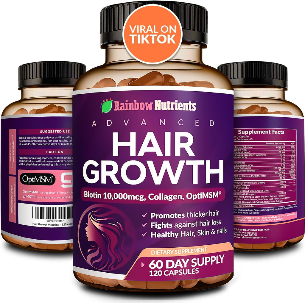 Hair Growth 120 cápsulas Rainbow Nutrients