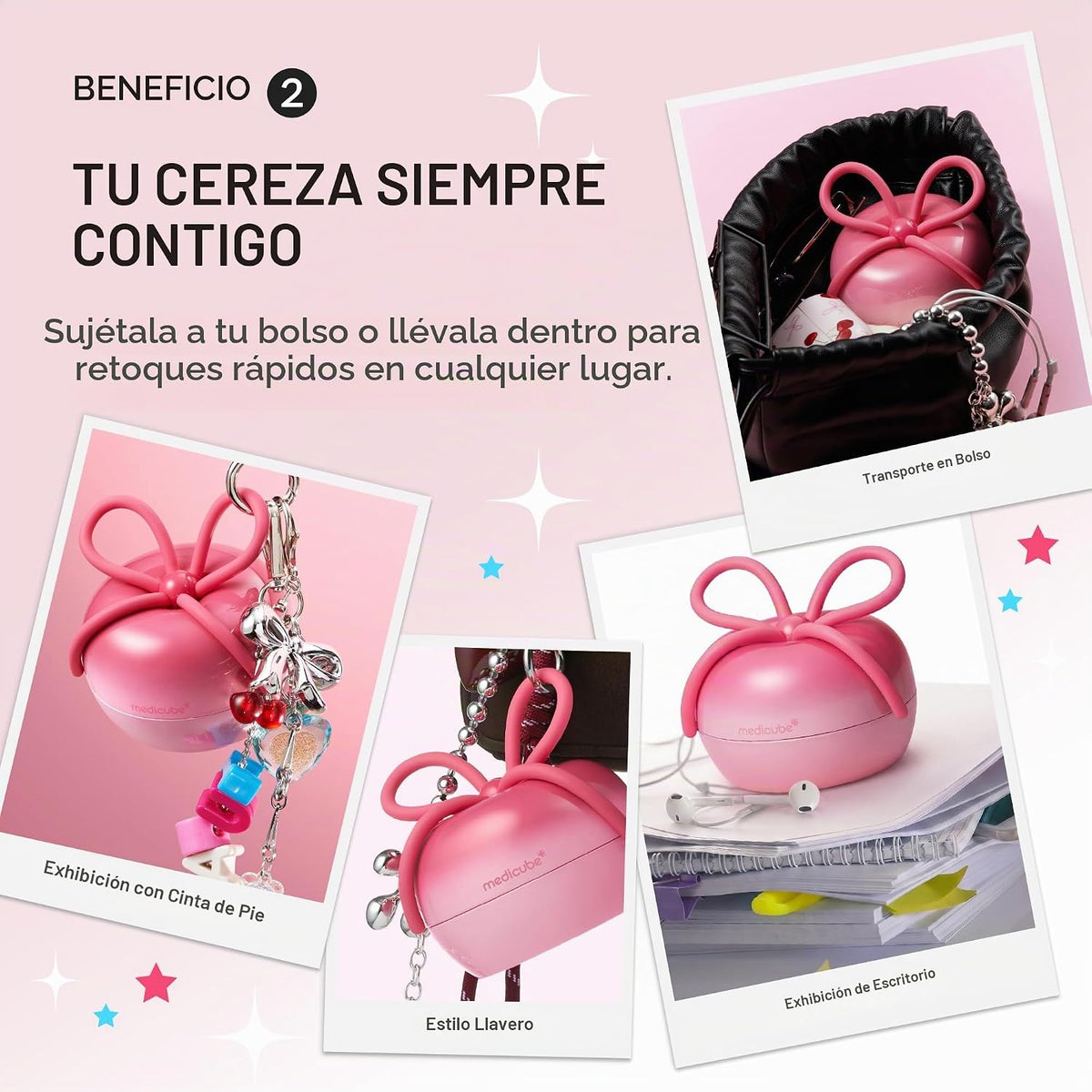 Cepillo medicube ribbon cherry glass hair